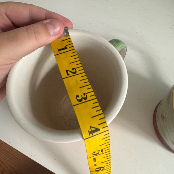 SET of 2 Patterned Heavier Weight Coffee Cups Mugs Tea Floral Polka Dot - Picture 12 of 14